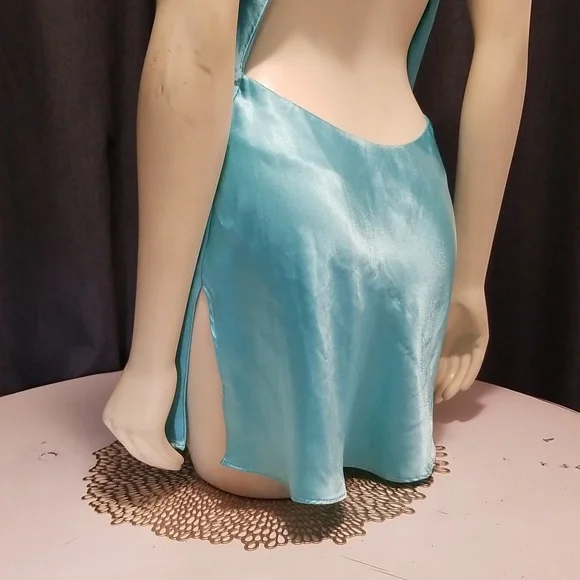 VINTAGE 2001 Victoria's Secret Slip Dress lingerie blue xsmall - Picture 4 of 11